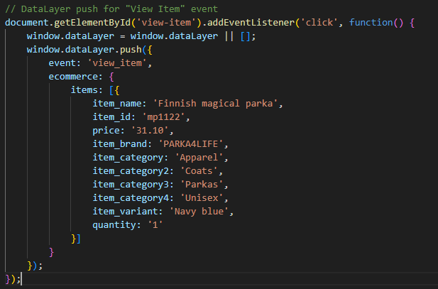 screenshot of code